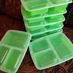 14 PK 3-Section Food Storage Container 14 Pack